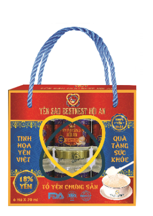 Hộp 6 hũ Tổ yến chưng sẵn BESTNEST HỘI AN 18% Đường Phèn