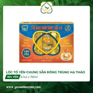 Lốc 6 hũ Tổ yến chưng sẵn BESTNEST HỘI AN 18% Đông Trùng Hạ Thảo (kèm túi)