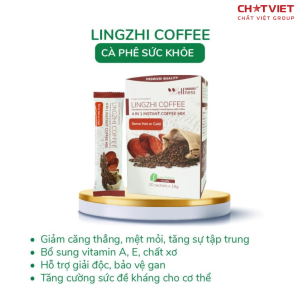 Cà phê bào tử Linh Chi phá vách – Giúp tỉnh táo, hỗ trợ bảo vệ gan, vị sữa (20 gói x 18g)