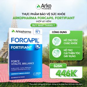 TPBVSK ARKOPHARMA FORCAPIL FORTIFIANT - Hỗ trợ tóc chắc khỏe, cải thiện tóc yếu, gãy rụng (Hộp 60 viên)