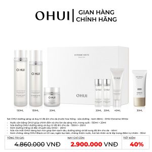 Set OHUI dưỡng sáng và duy trì độ ẩm cho da (nước hoa hồng - sữa dưỡng - kem đêm)