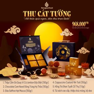 Bánh Trung Thu 2025 - Thu Cát Tường (hộp quà vali _ 4 bánh 1 trà)
