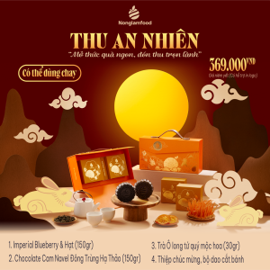 Bánh Trung Thu 2025 - Thu An Nhiên (bánh chay hộp 2 bánh 1 trà)