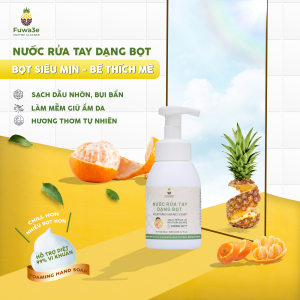 Nước rửa tay dạng bọt Fuwa3e - Bọt siêu mịn, hỗ trợ làm sạch nhanh hơn cho bé 300ml