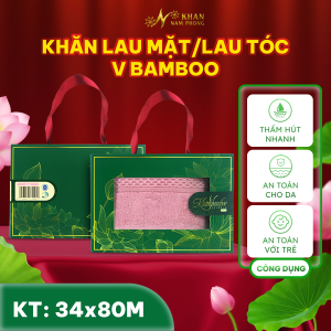 Khăn lau mặt/lau đầu V Bamboo NAM PHONG KT 34x80cm