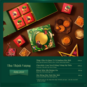 Bánh Trung Thu 2025 - Thu Thịnh Vượng (hộp Xanh 4 bánh) (kèm túi)