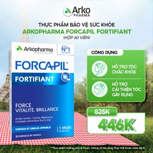 Viên uống ARKOPHARMA FORCAPIL FORTIFIANT bổ sung biotin, hỗ trợ tóc chắc khỏe (Hộp 60 viên)